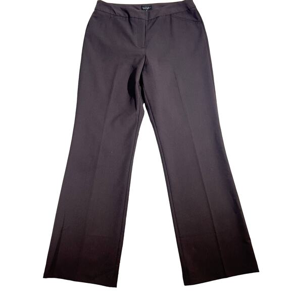 Nicole Miller New York Pants Woman's 8 Dark Chocolate Faux Pockets Easy Care - Picture 1 of 11
